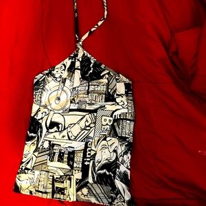 Retro comic print halter top